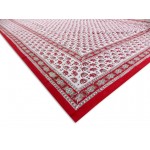 Indian Hand Block Print Design Cotton Bed Sheet Double Bedsheet Queen Size Bedspread Red Color 